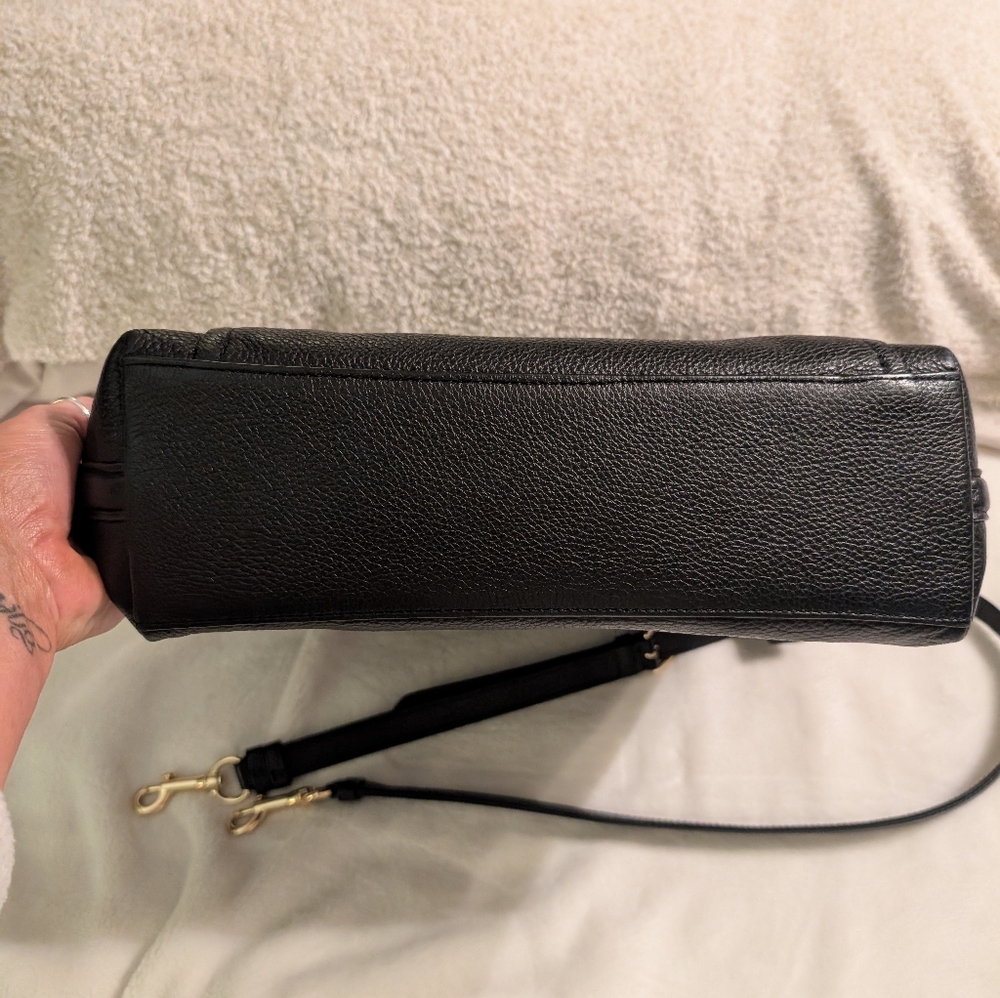 Coach Marlon Black Leather Shoulder Crossbody Bag - Picture 7 of 9